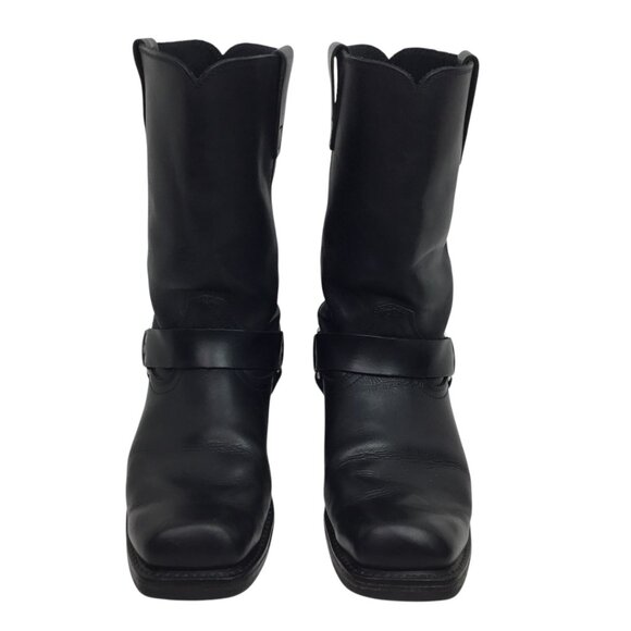 Vintage Durango Mens 11" Harness Boot Size 9.5EE Western Black Leather Square To - Picture 5 of 13